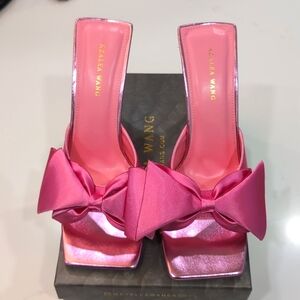Azalea Wang stiletto satin mule Pink